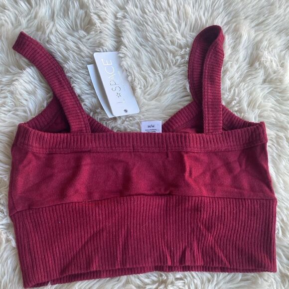 L space Bright Burgundy Lounge Top Bralette - Picture 4 of 4